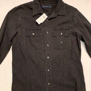Abercrombie & Fitch dark grey casual button down